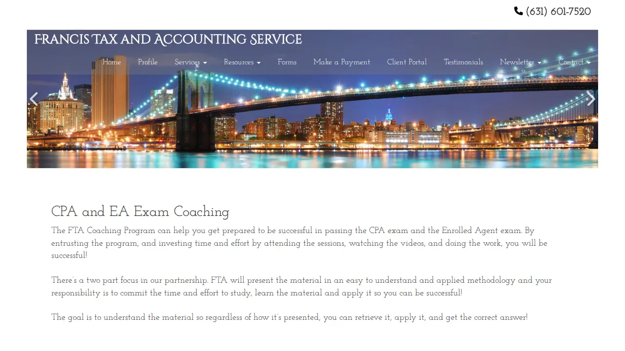 Francis Tax and Accounting Service page