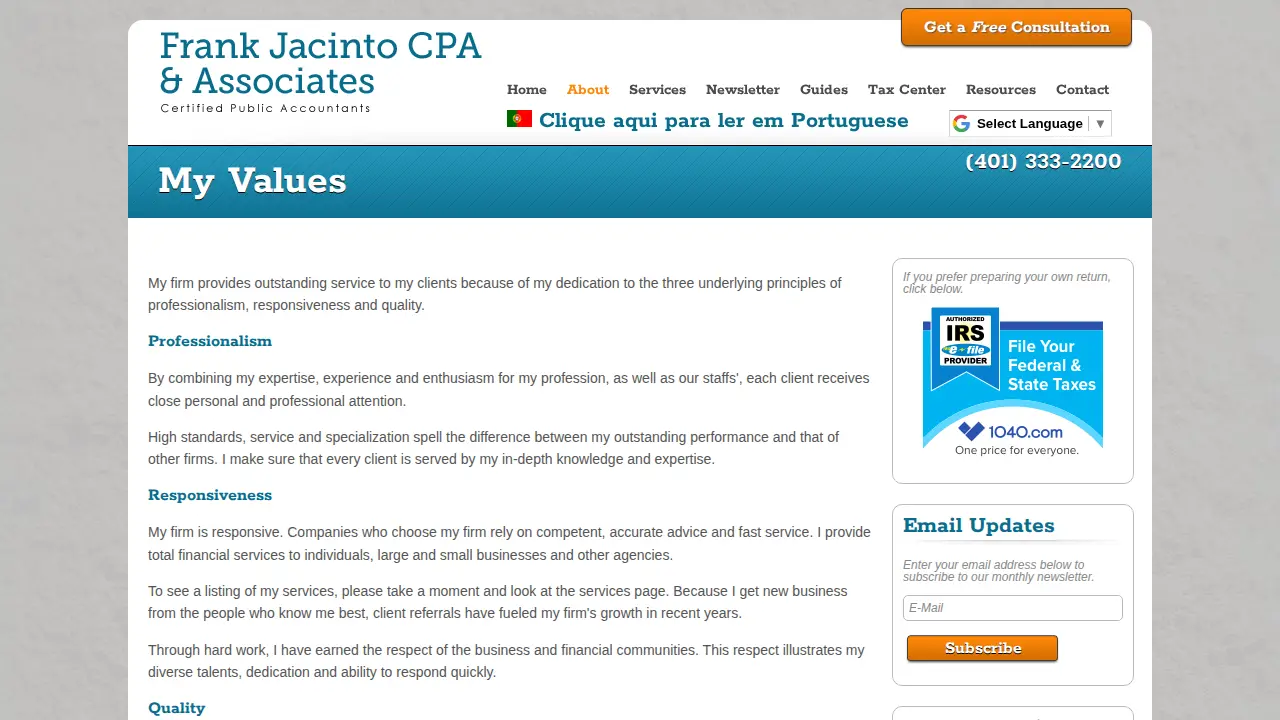 Frank Jacinto CPA page