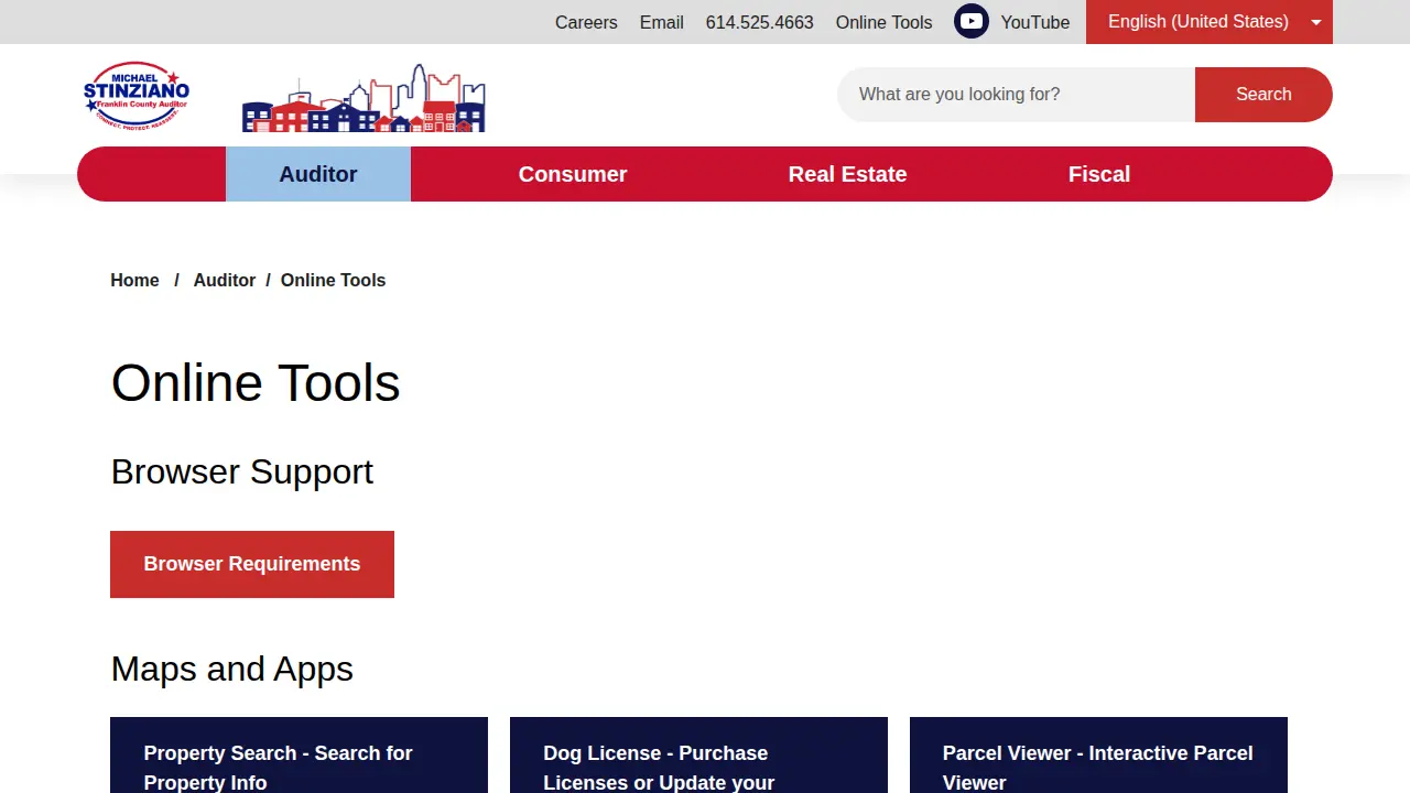 Franklin County Auditor page
