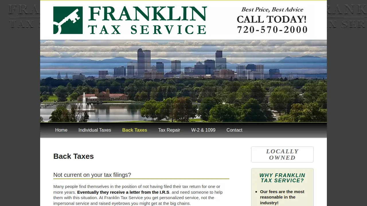 Franklin Tax Service page