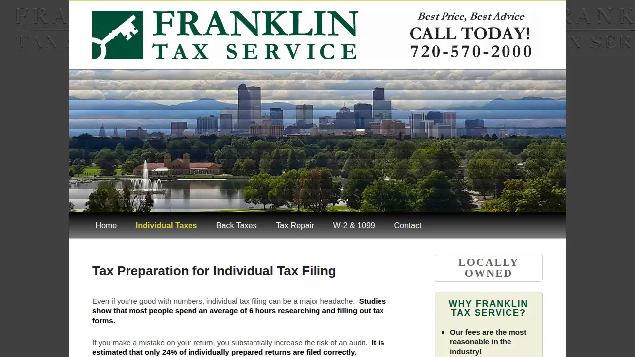 Franklin Tax Service page