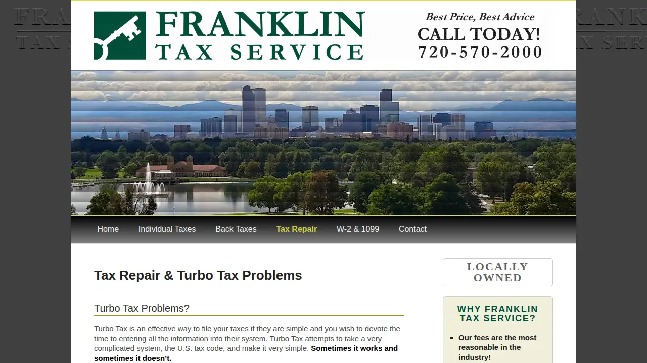 Franklin Tax Service page
