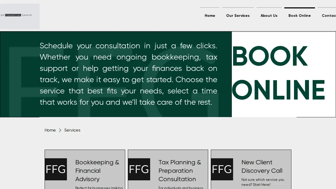 Tara's Bookkeeping Service page