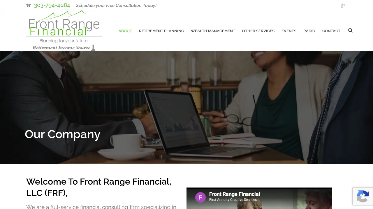 Front Range Financial page