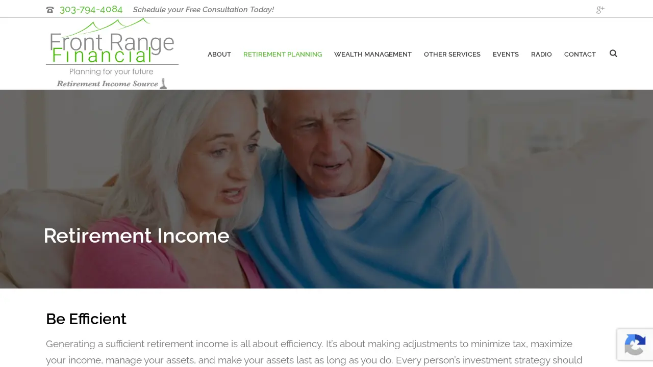 Front Range Financial page