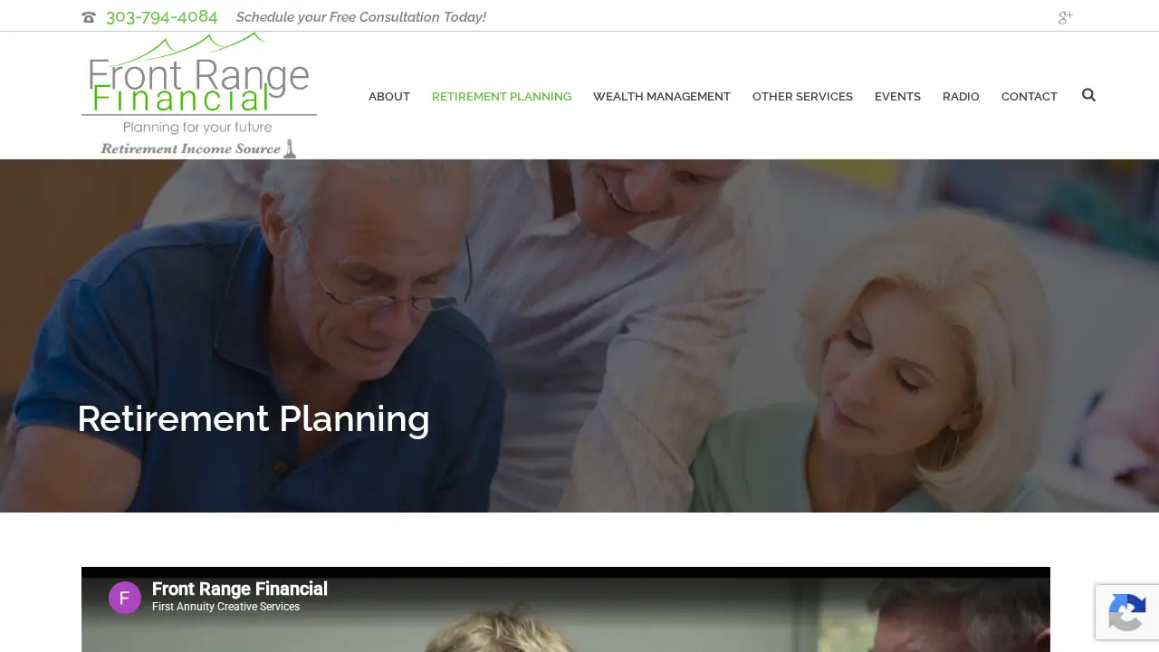 Front Range Financial page