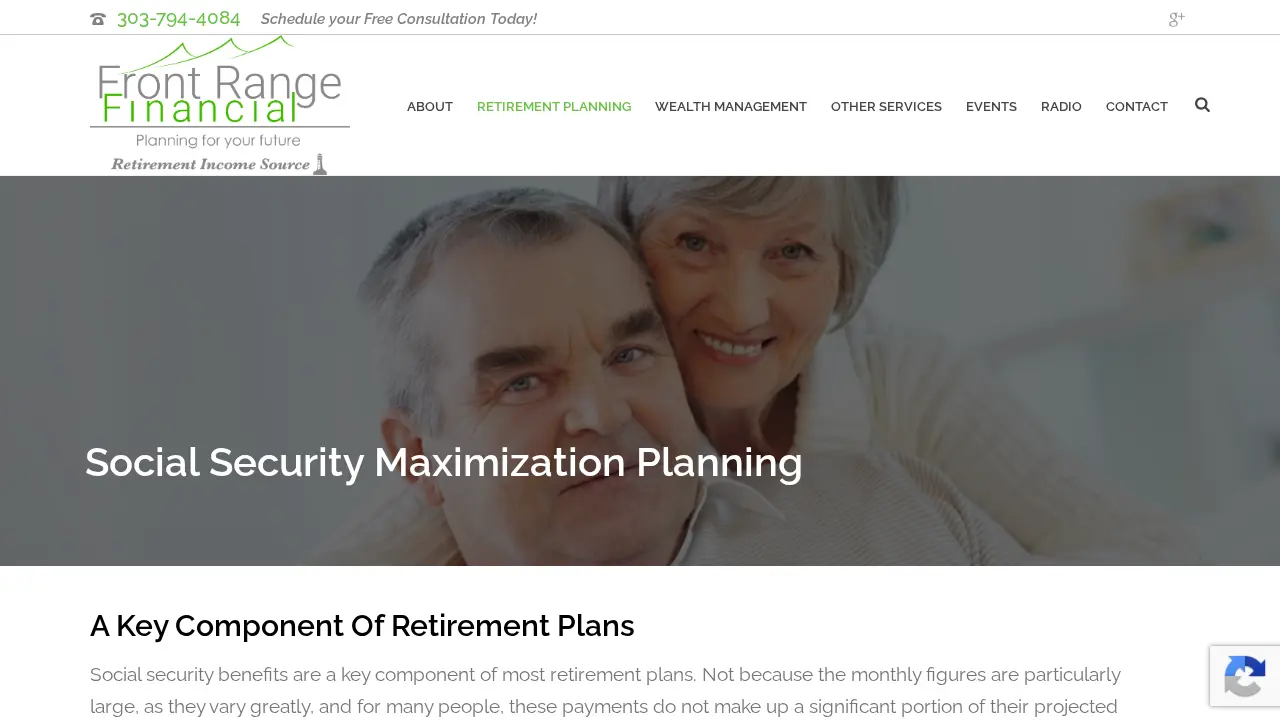 Front Range Financial page