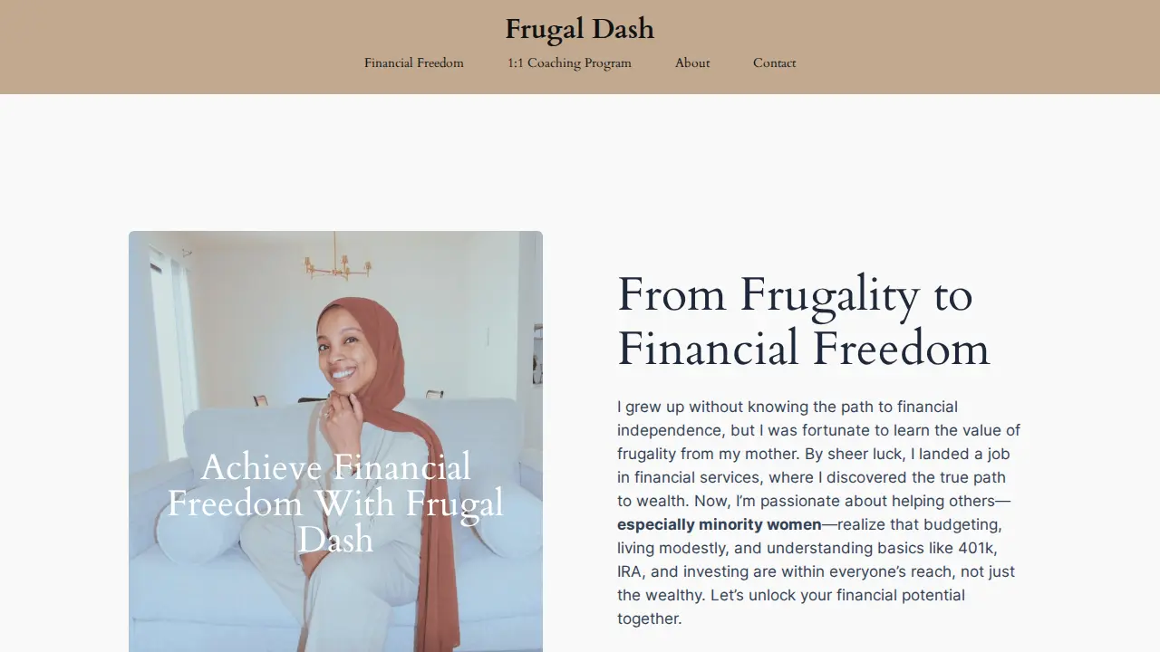 Frugal Dash Money Coach by Karima website