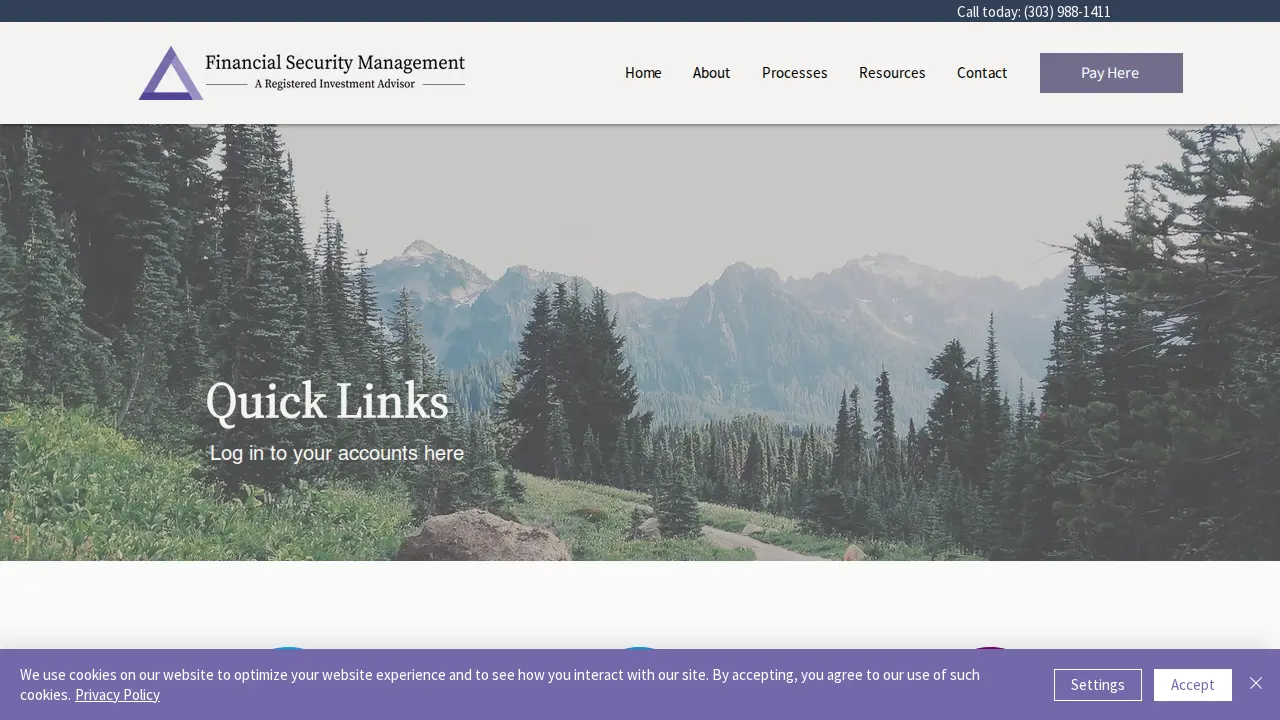Financial Security Management page