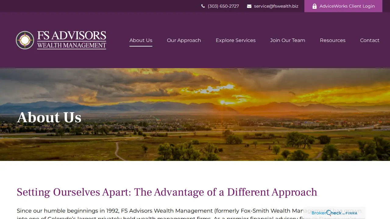 FS Advisors Wealth Management page