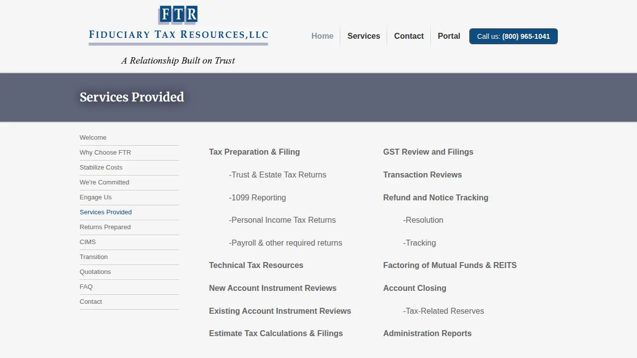 Fiduciary Tax Resources LLC page