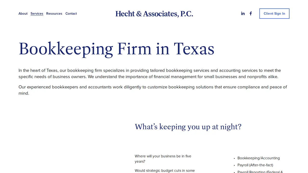 Hecht & Associates CPA page