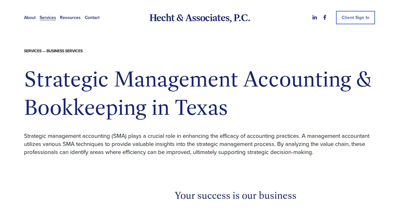 Hecht & Associates CPA page