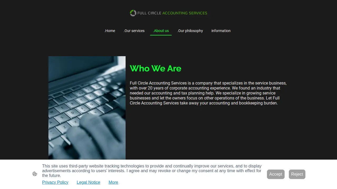 Full Circle Accounting Services page