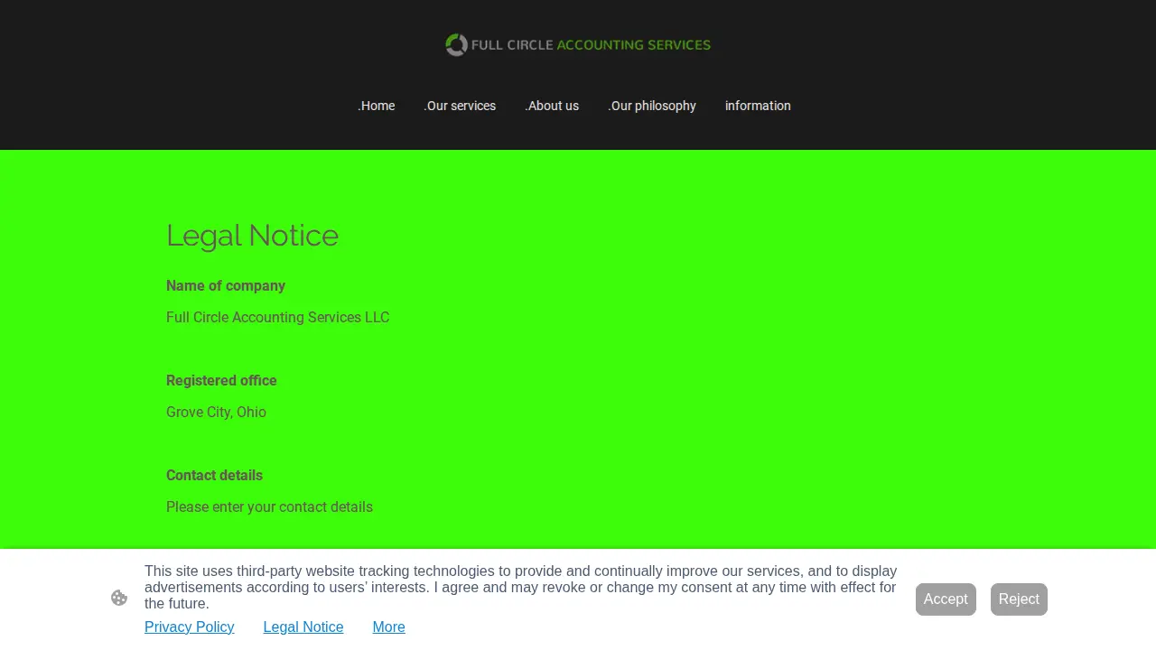Full Circle Accounting Services page