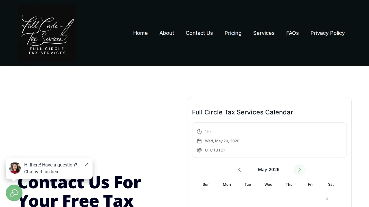 Full Circle Tax Services page