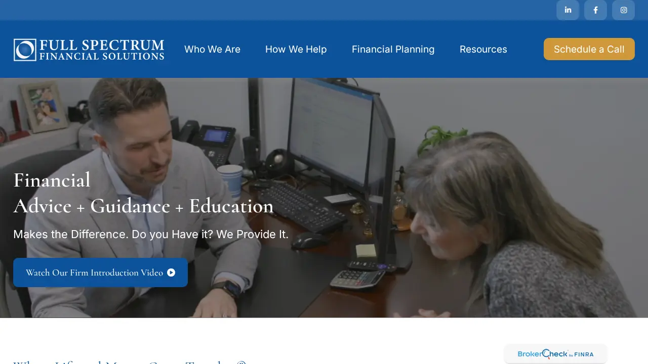 Full Spectrum Financial Solutions page