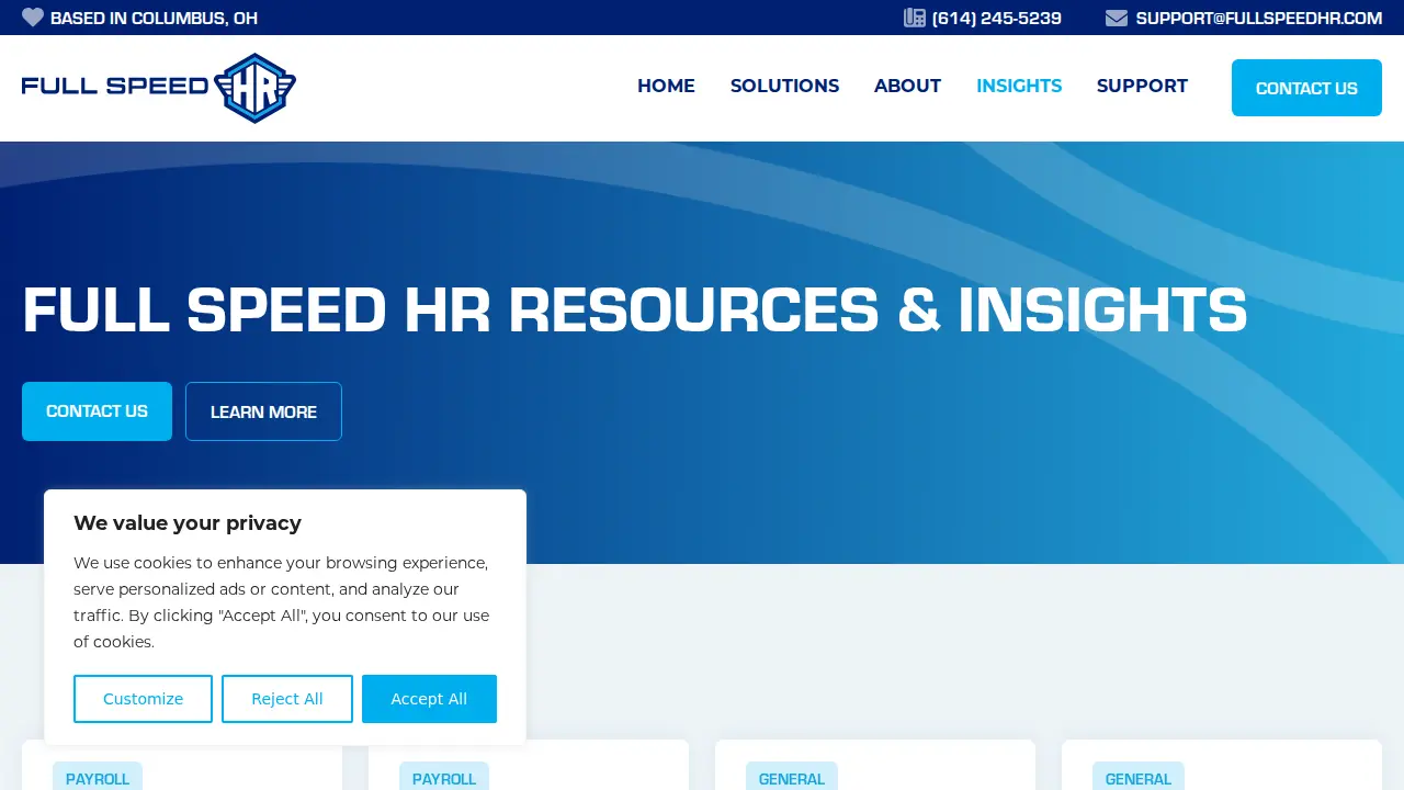 Full Speed HR page