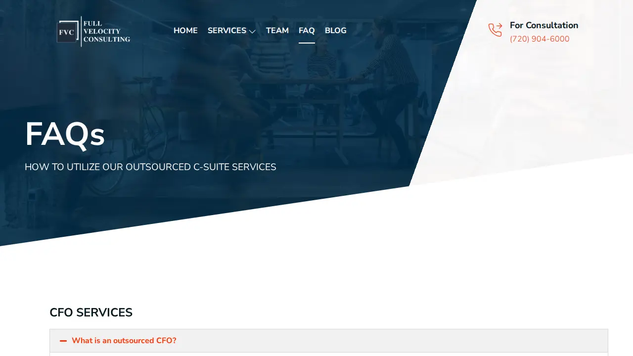 Full Velocity Consulting page