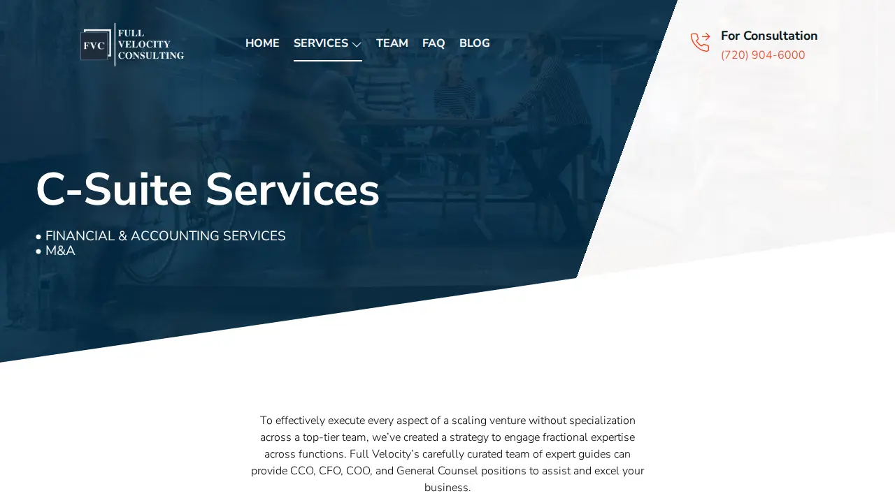 Full Velocity Consulting page
