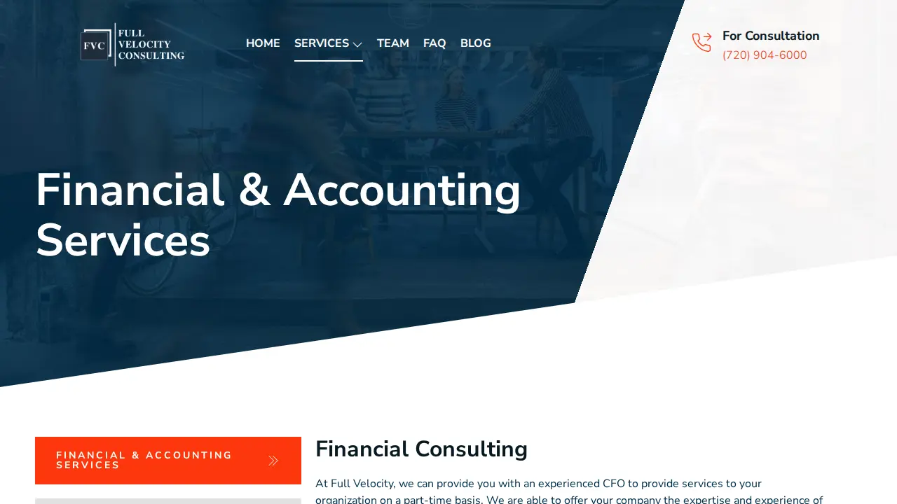Full Velocity Consulting page