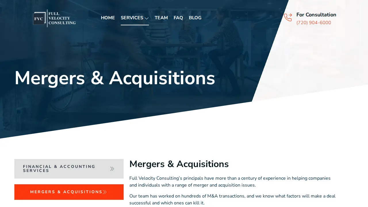 Full Velocity Consulting page