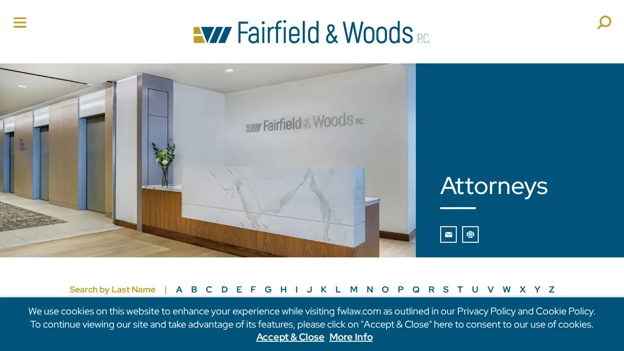 Fairfield and Woods P.C. page