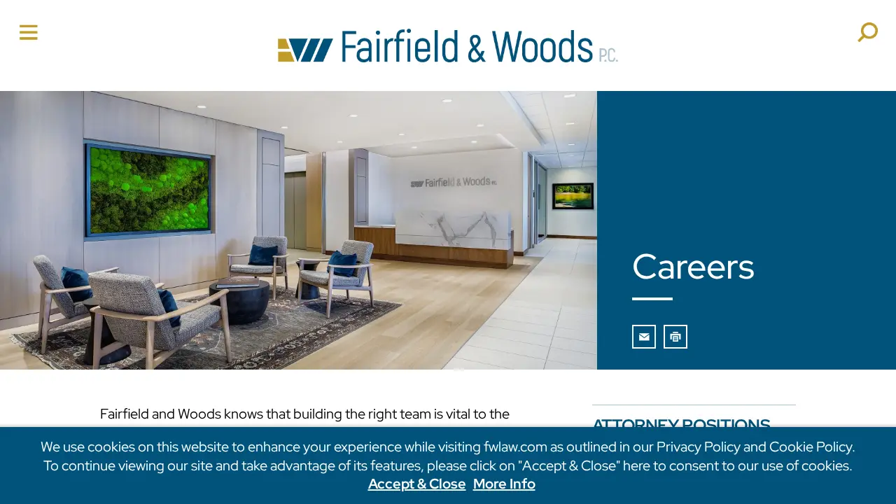 Fairfield and Woods P.C. page