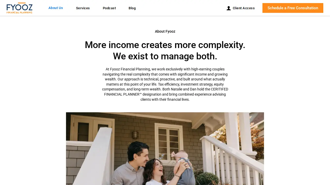 Fyooz Financial Planning page