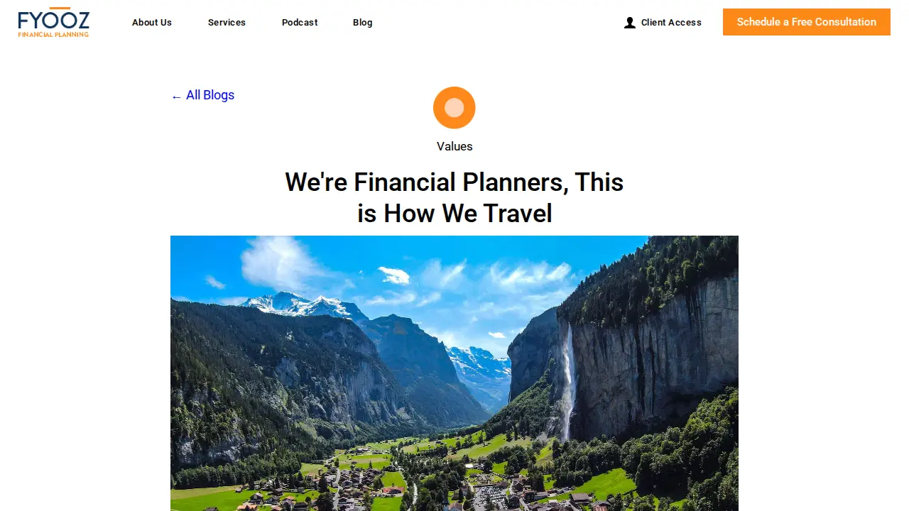 Fyooz Financial Planning page
