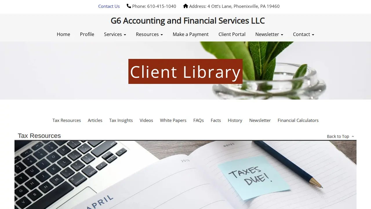 G6 Accounting and Financial Services LLC page