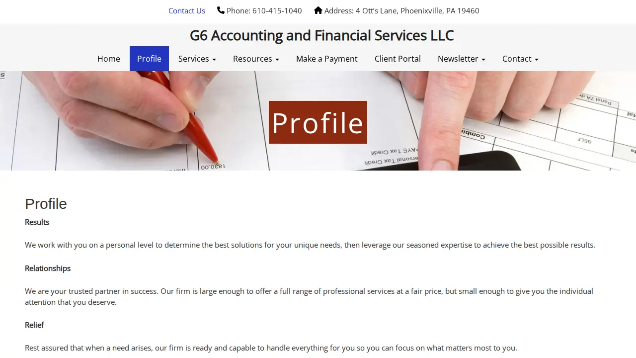 G6 Accounting and Financial Services LLC page