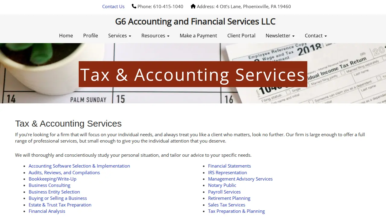 G6 Accounting and Financial Services LLC page