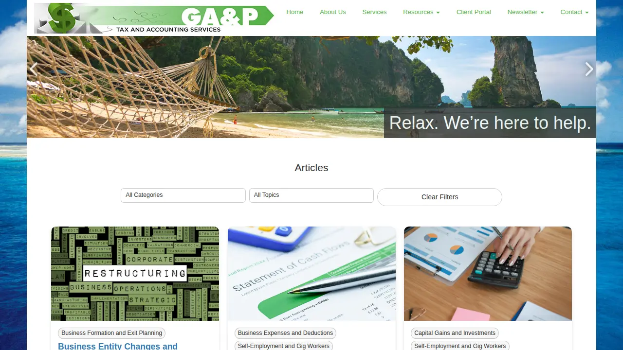 GA & P Tax and Accounting Services page