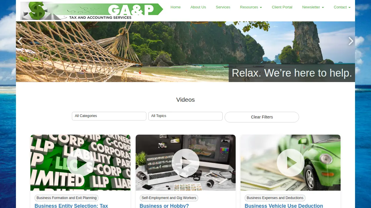 GA & P Tax and Accounting Services page