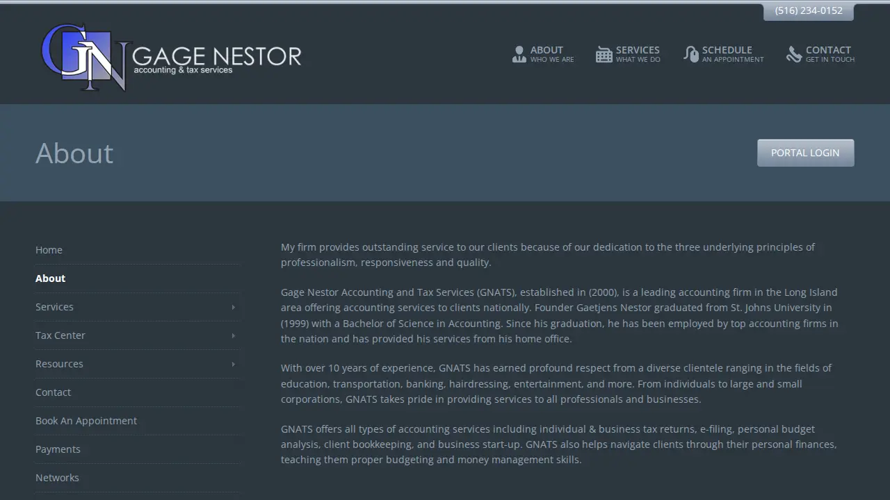 Gage Nestor Accounting and Tax Services page