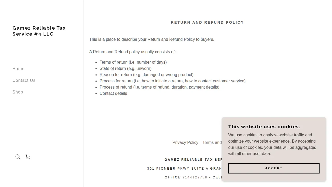 Gamez Reliable Tax Service #4 LLC page
