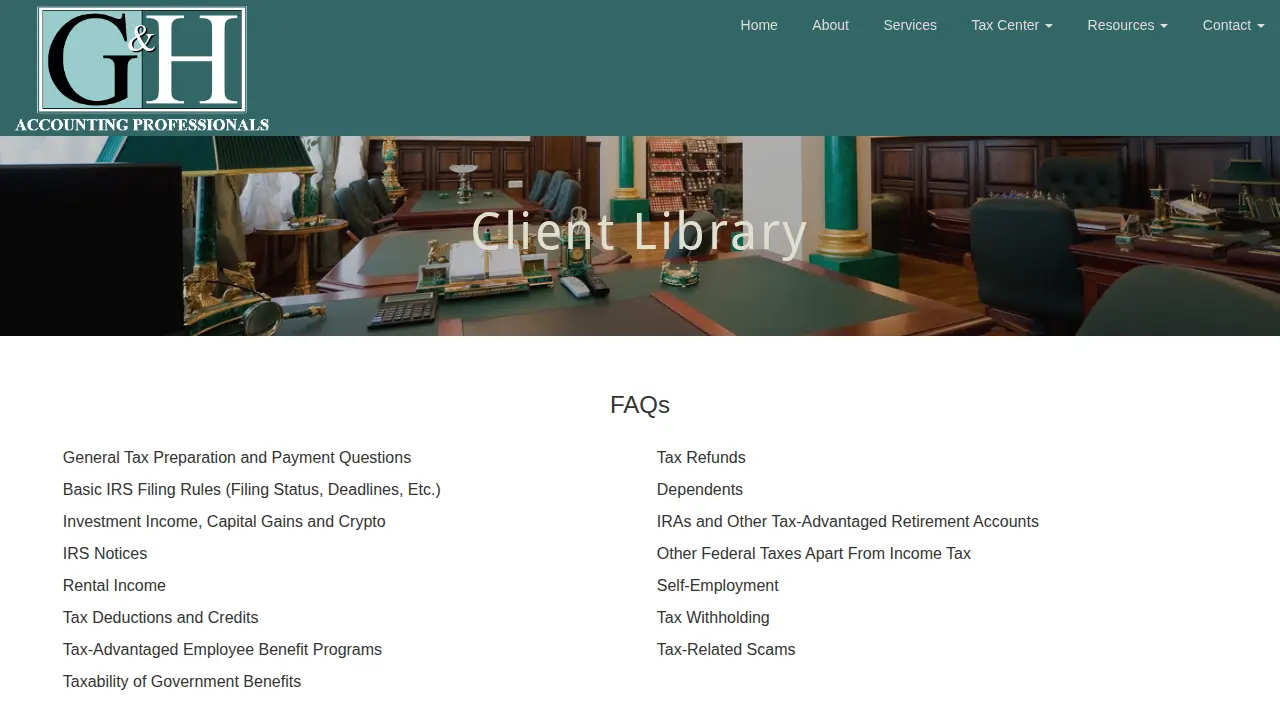 G & H Accounting Professionals LLC page