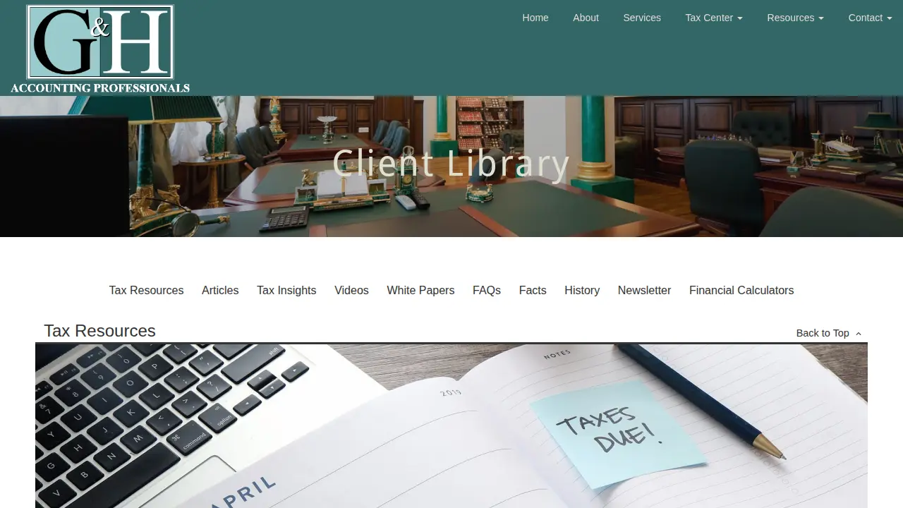 G & H Accounting Professionals LLC page