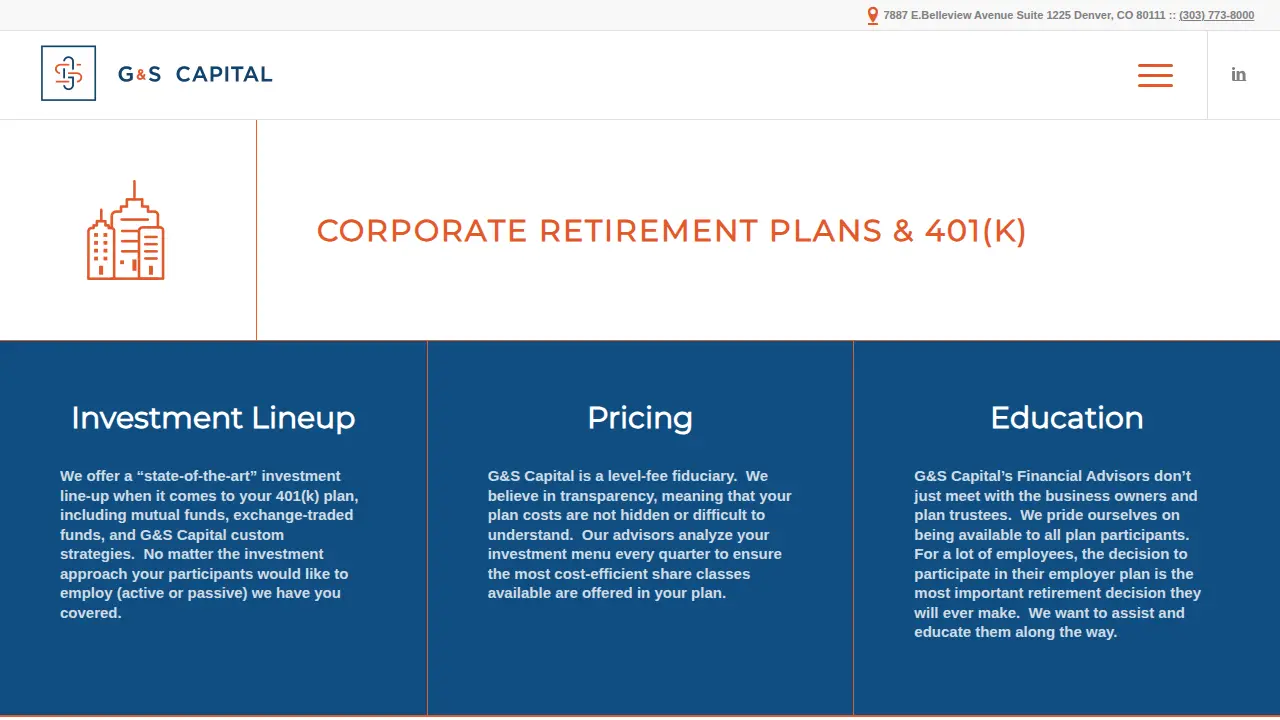 G&S Capital page