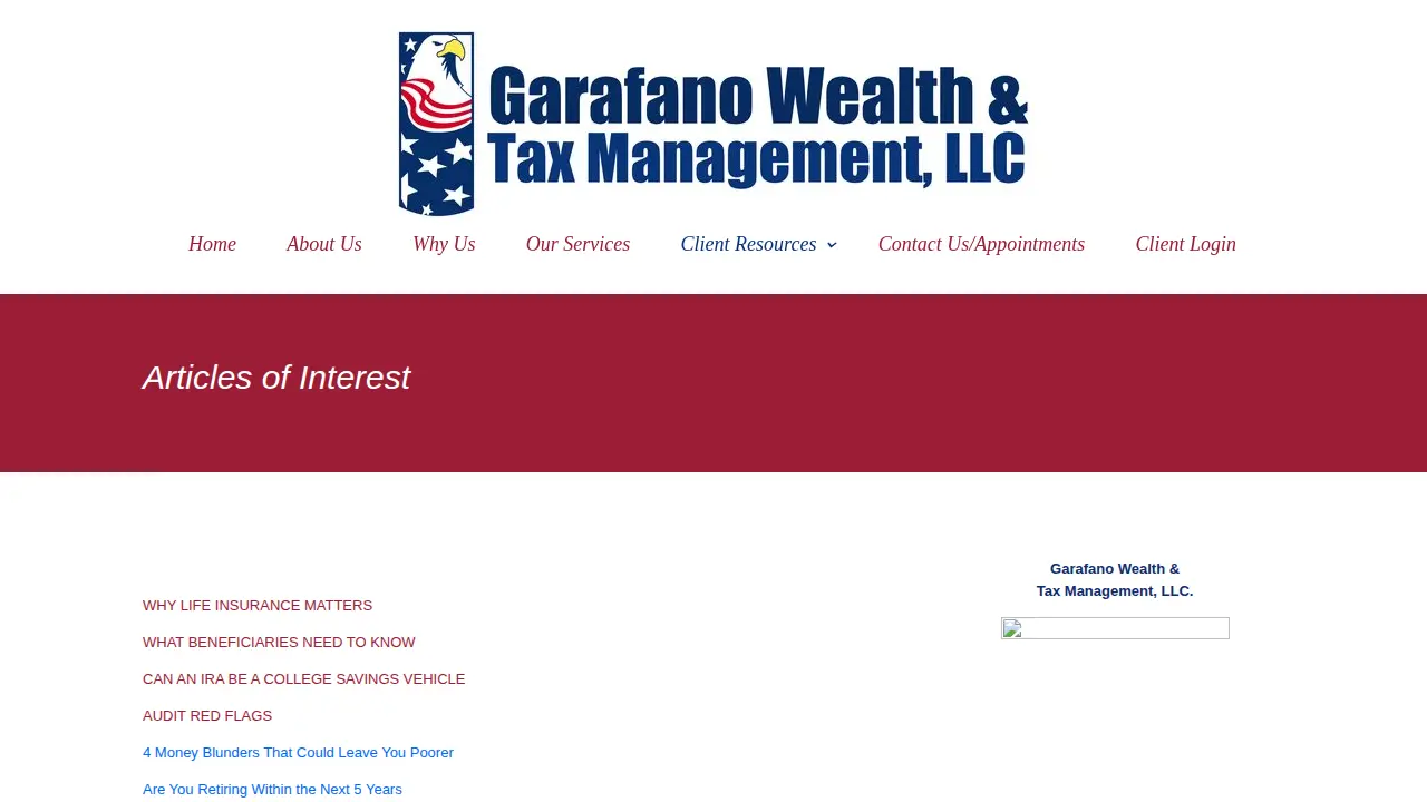 GARAFANO WEALTH & TAX MANAGEMENT LLC page