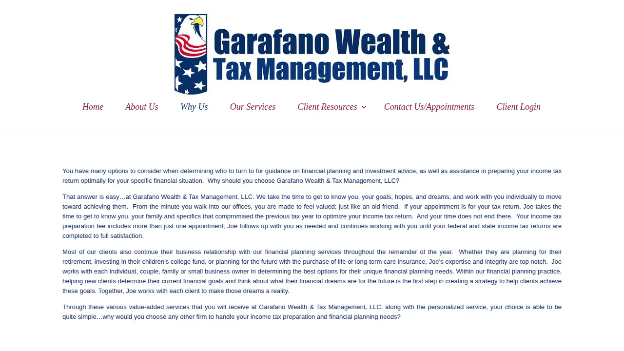GARAFANO WEALTH & TAX MANAGEMENT LLC page