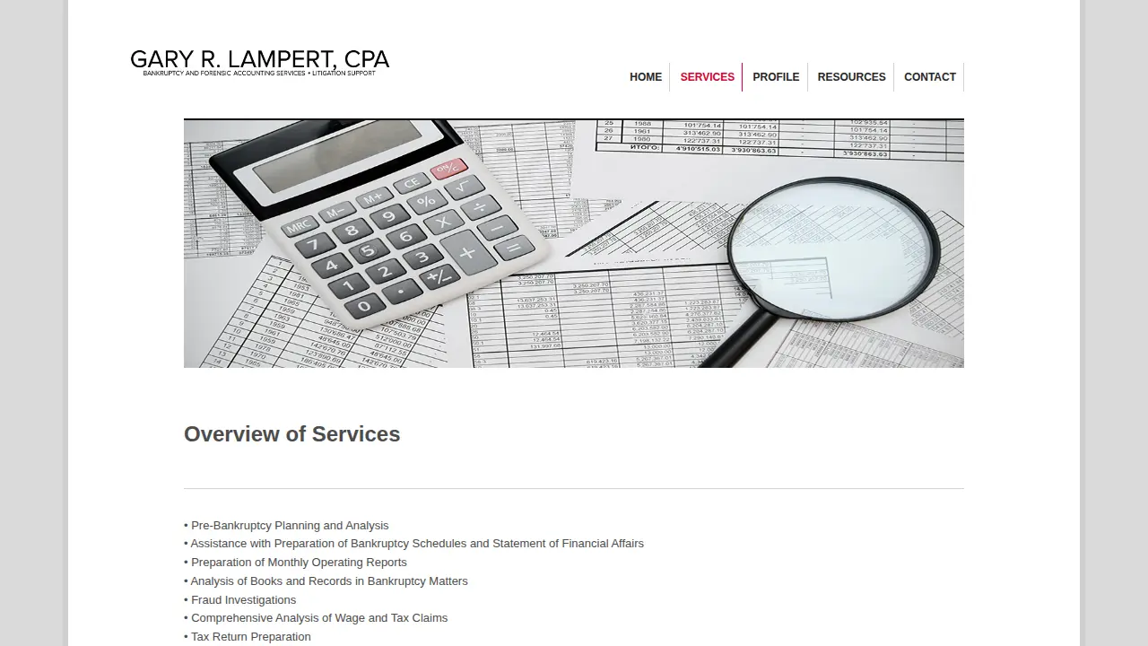 GARY R. LAMPERT, CPA page
