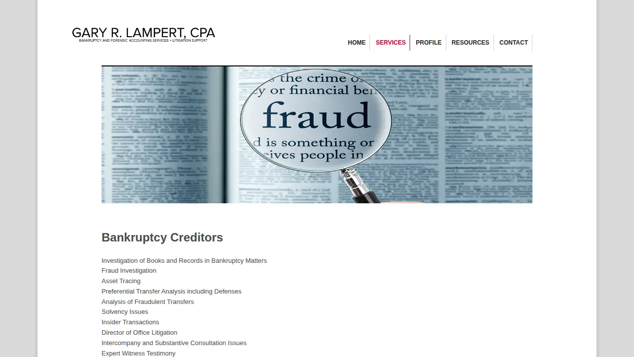 GARY R. LAMPERT, CPA page