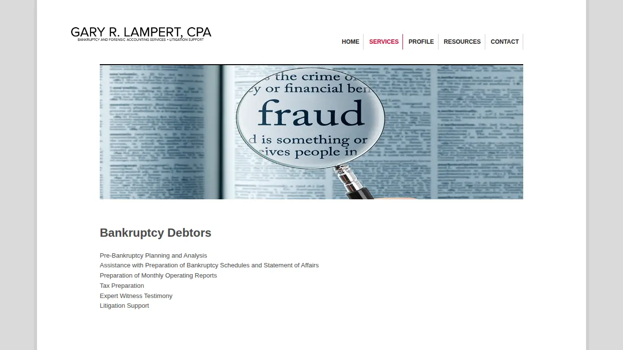 GARY R. LAMPERT, CPA page