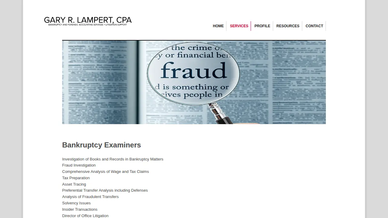 GARY R. LAMPERT, CPA page