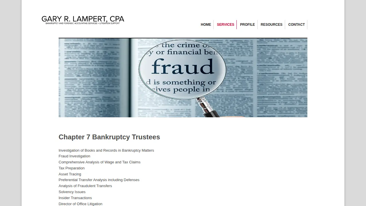GARY R. LAMPERT, CPA page