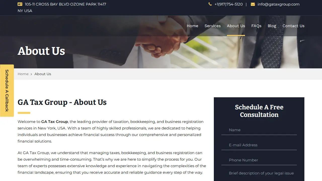 GA Tax Group LLC page