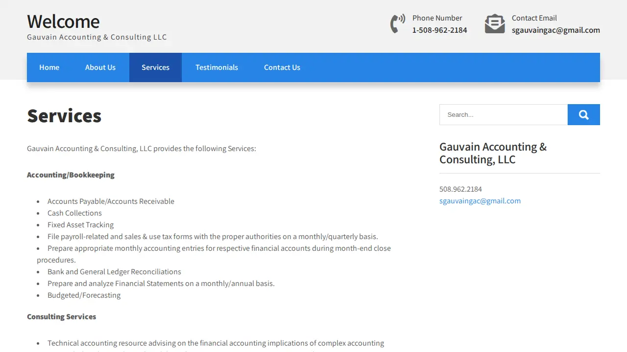 Gauvain Accounting & Consulting page