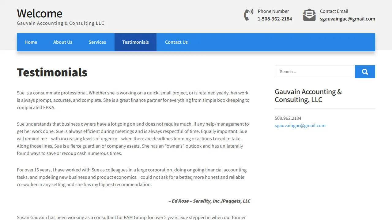 Gauvain Accounting & Consulting page